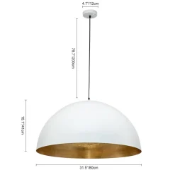 (OpenBox) Oversized Metal Dome Pendant Light