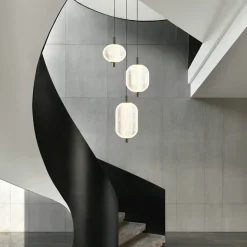 (OpenBox) Prismatic Glass Dimmable LED 3-Light Cluster Round Pendant