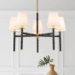 (OpenBox) Vintage Chic 5-Light White Linen Shade Chandelier