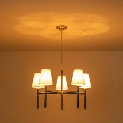 (OpenBox) Vintage Chic 5-Light White Linen Shade Chandelier