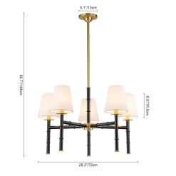 (OpenBox) Vintage Chic 5-Light White Linen Shade Chandelier