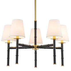 (OpenBox) Vintage Chic 5-Light White Linen Shade Chandelier