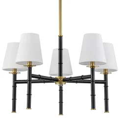 (OpenBox) Vintage Chic 5-Light White Linen Shade Chandelier