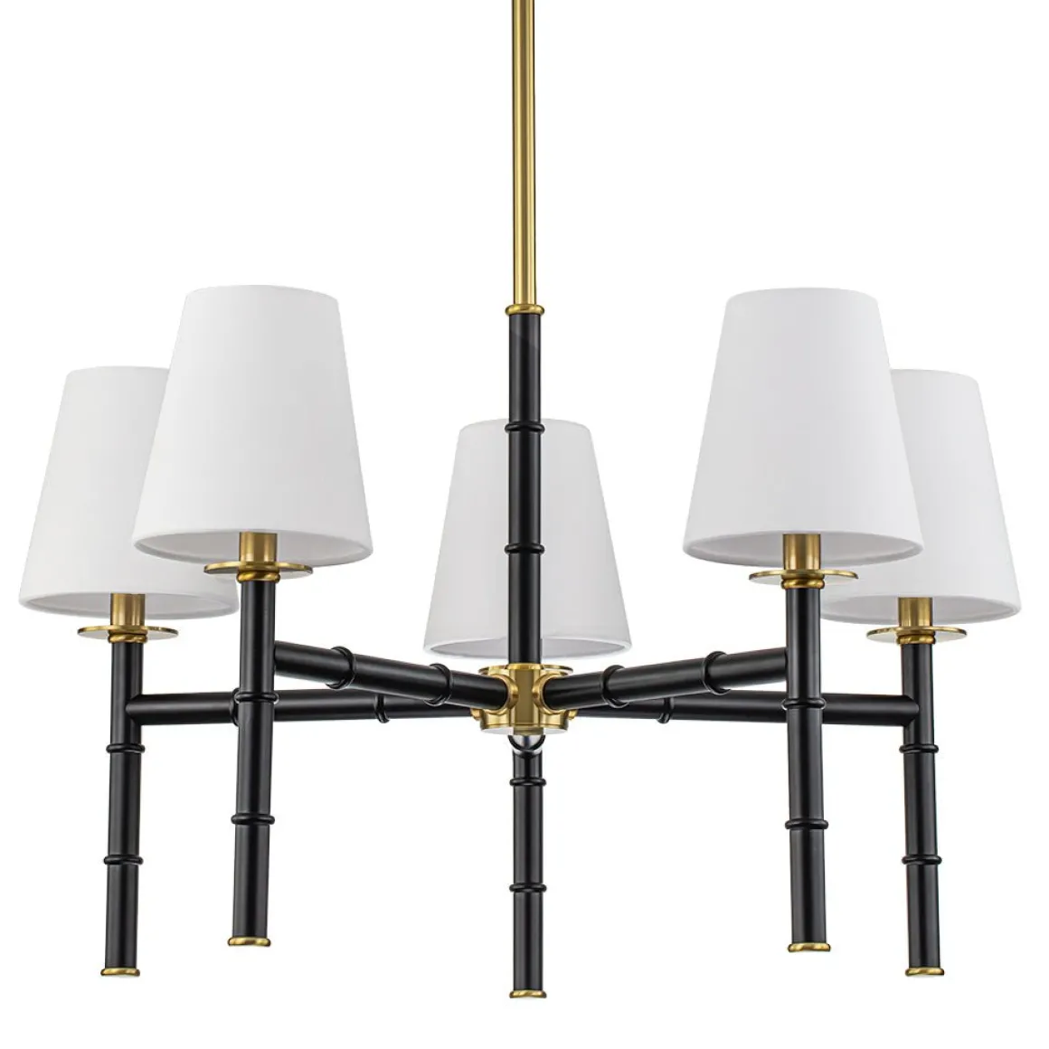 (OpenBox) Vintage Chic 5-Light White Linen Shade Chandelier
