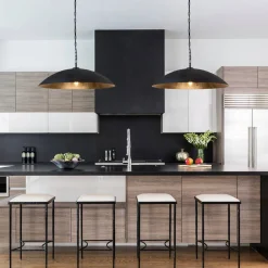 (OpenBox) Vintage Oversized Flat Dome Metal Pendant Light
