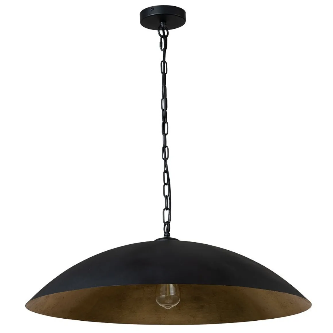(OpenBox) Vintage Oversized Flat Dome Metal Pendant Light
