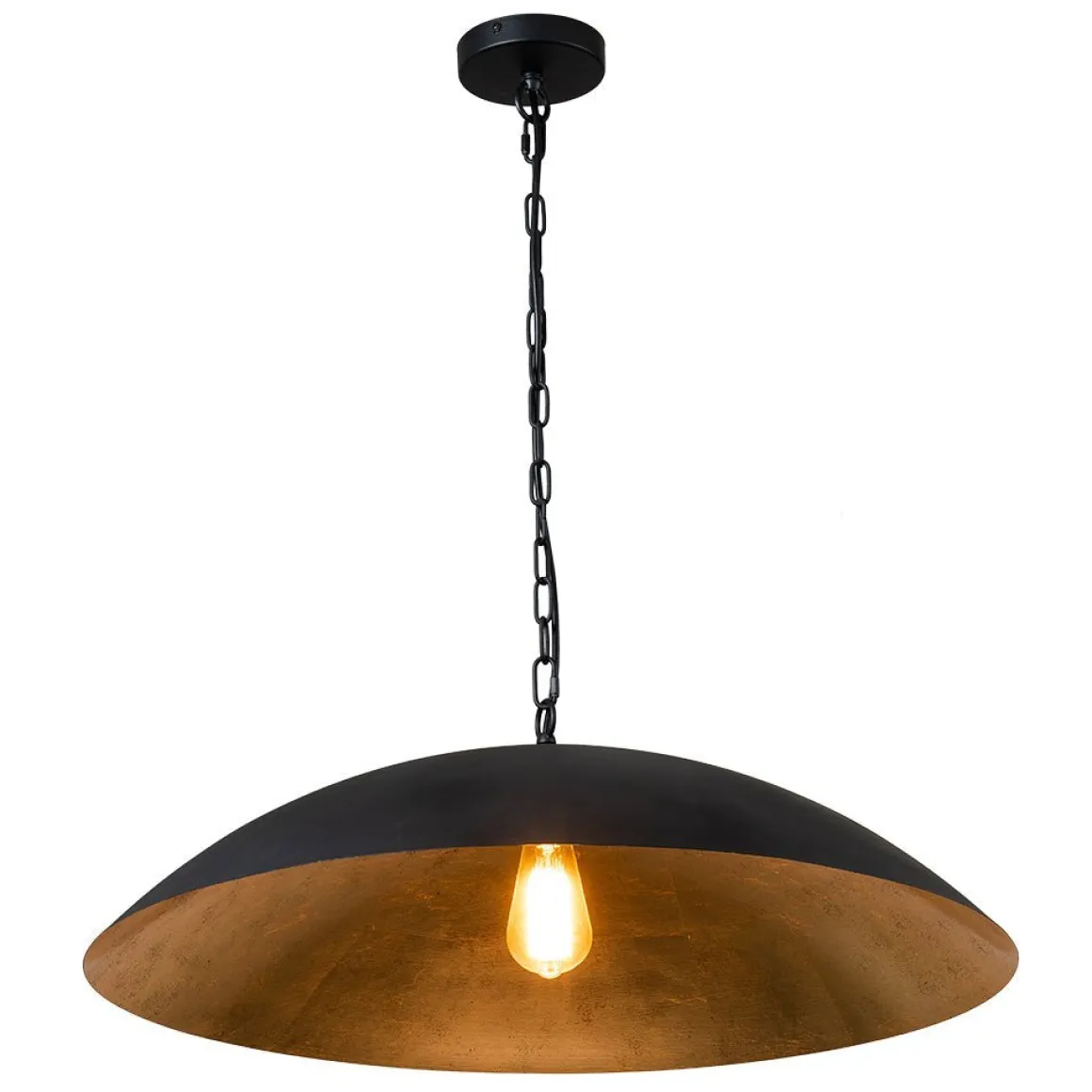 (OpenBox) Vintage Oversized Flat Dome Metal Pendant Light