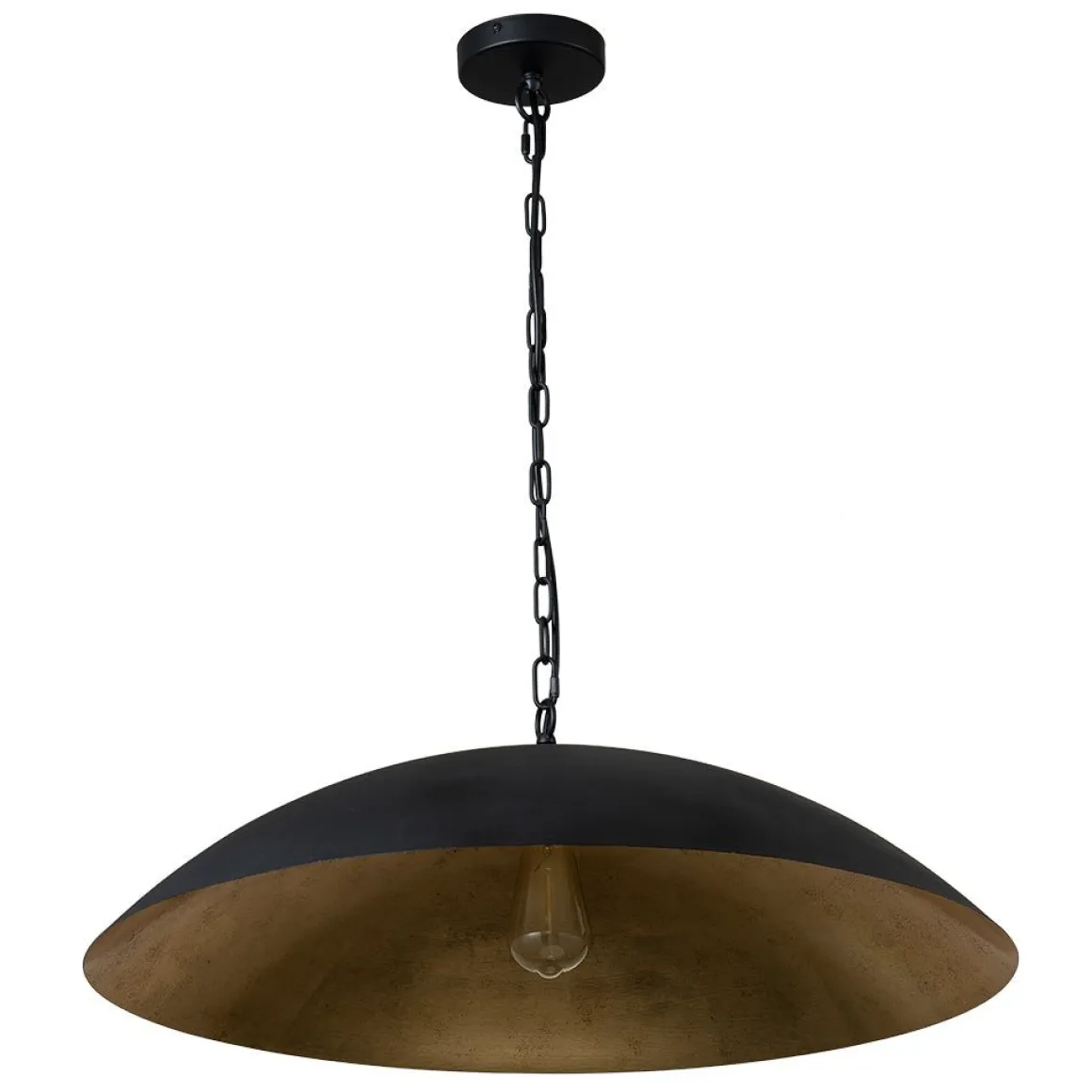 (OpenBox) Vintage Oversized Flat Dome Metal Pendant Light
