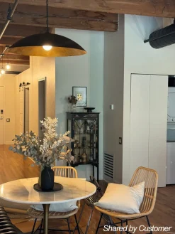 (OpenBox) Vintage Oversized Flat Dome Metal Pendant Light