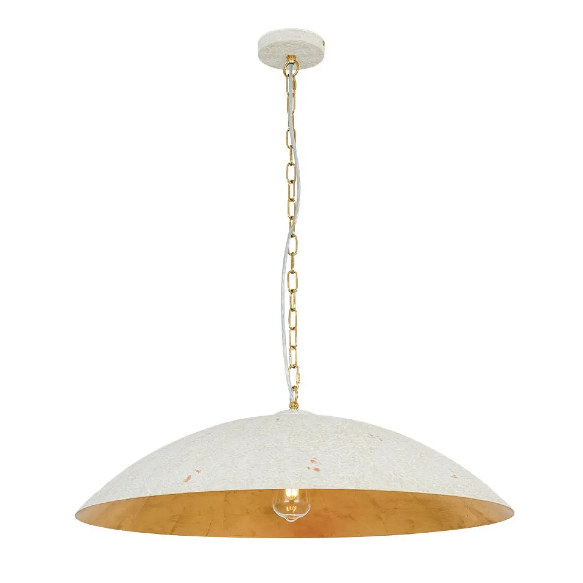 (OpenBox) Vintage Oversized Flat Dome Metal Pendant Light