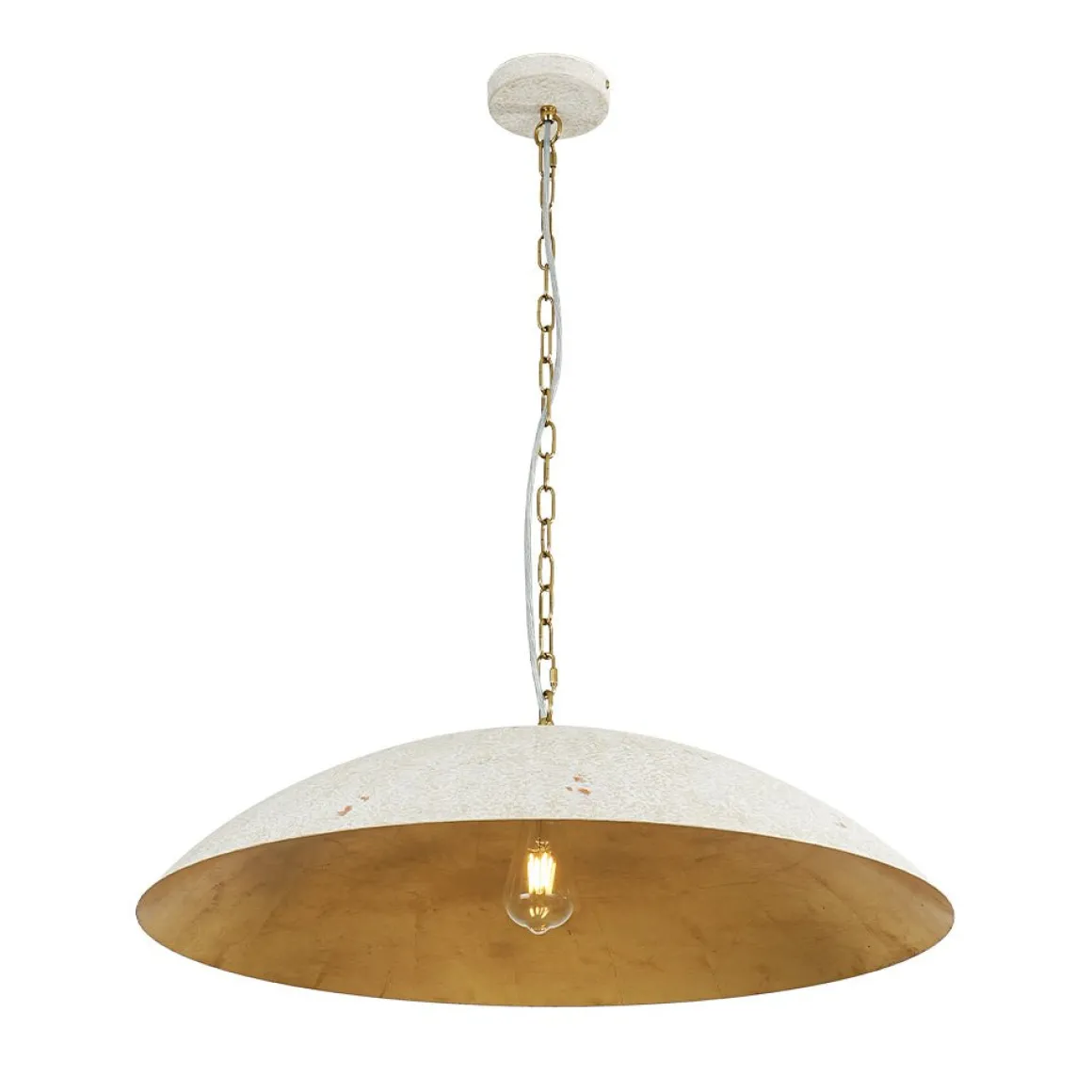 (OpenBox) Vintage Oversized Flat Dome Metal Pendant Light