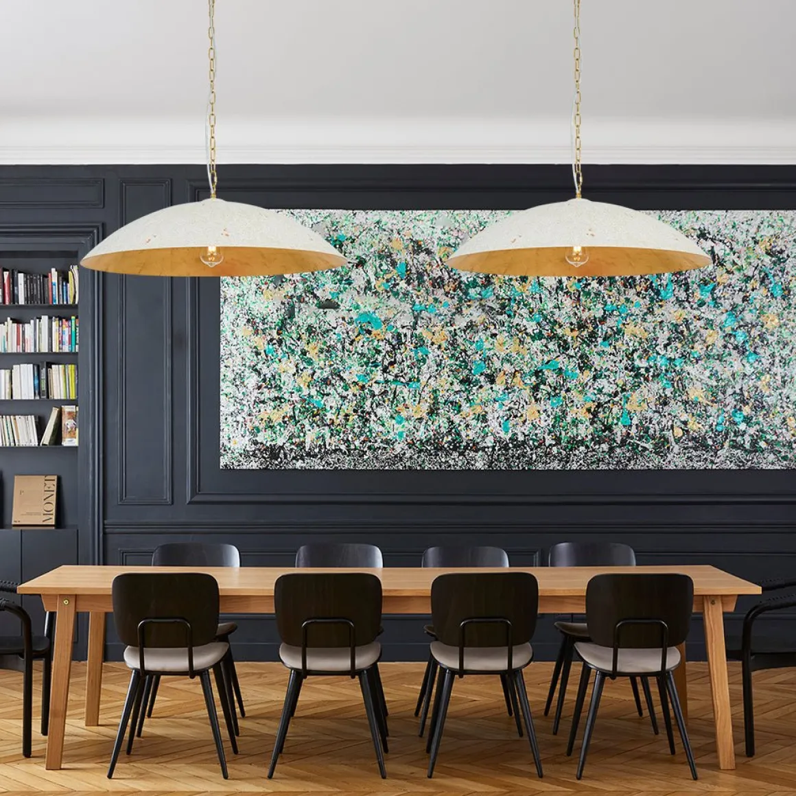 (OpenBox) Vintage Oversized Flat Dome Metal Pendant Light