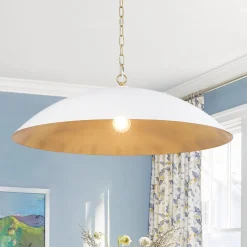 (OpenBox) Vintage Oversized Flat Dome Metal Pendant Light