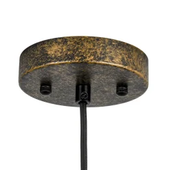 Oversized Antique Dark Rust Iron Dome Pendant Light