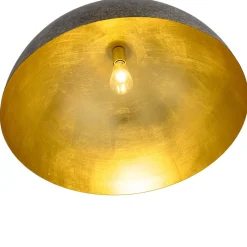 Oversized Antique Dark Rust Iron Dome Pendant Light
