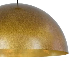 Oversized Antique Dark Rust Iron Dome Pendant Light