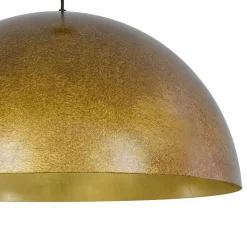 Oversized Antique Dark Rust Iron Dome Pendant Light