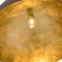 Oversized Antique Dark Rust Iron Dome Pendant Light