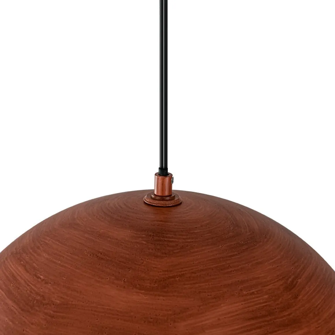 Oversized Industrial Copper Patina Metal Dome Pendant Light