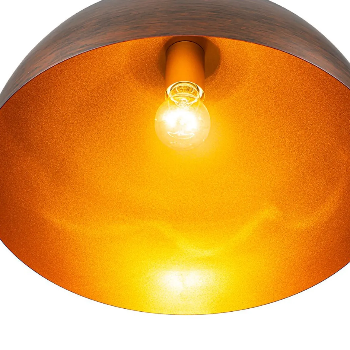 Oversized Industrial Oxidized Copper Patina Dome Pendant