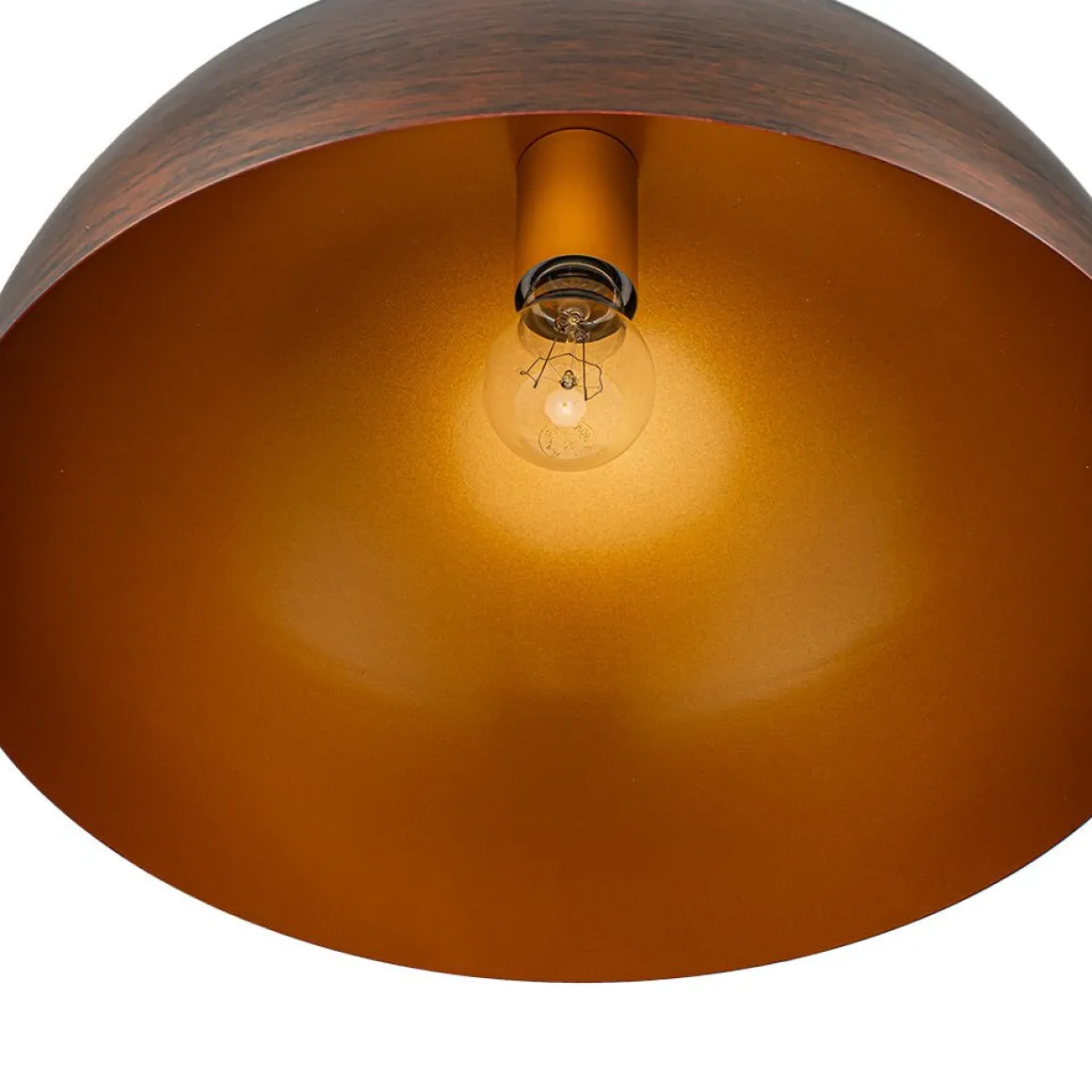 Oversized Industrial Oxidized Copper Patina Dome Pendant