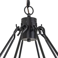 Oversized Vintage Black Candle Style Wagon Wheel Chandelier