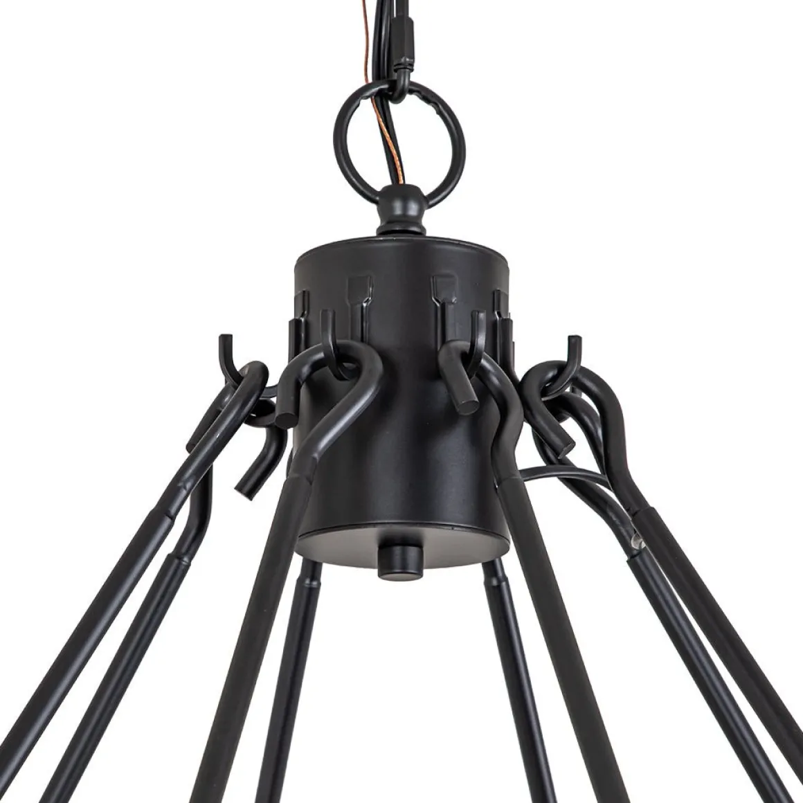 Oversized Vintage Black Candle Style Wagon Wheel Chandelier