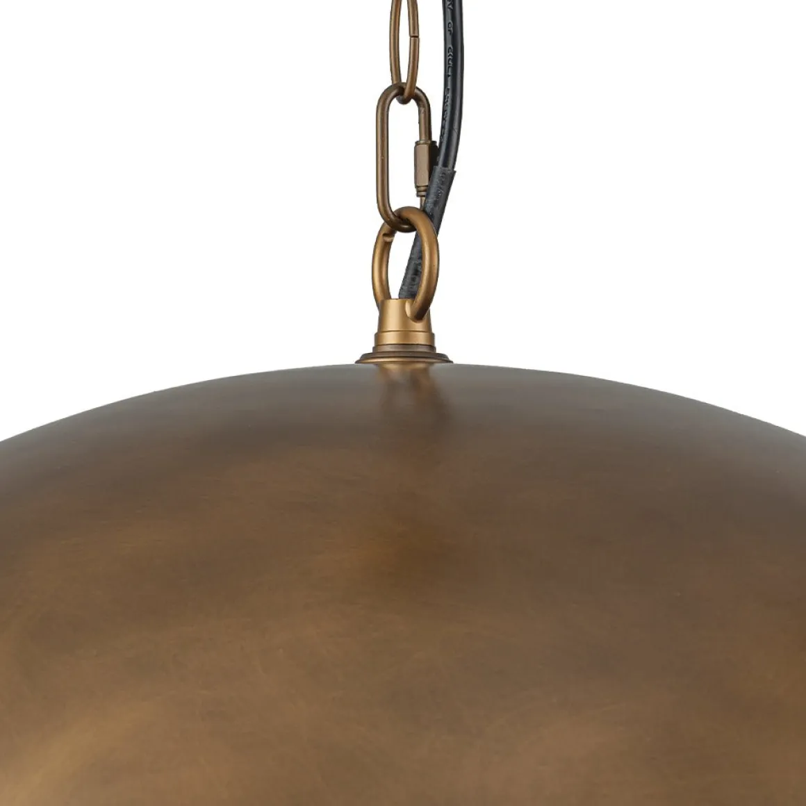 Oversized Vintage Bronze Metal Dome Pendant Light