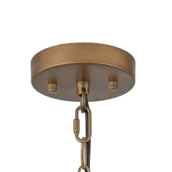 Oversized Vintage Bronze Metal Dome Pendant Light