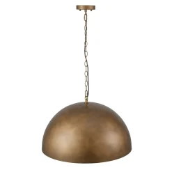 Oversized Vintage Bronze Metal Dome Pendant Light