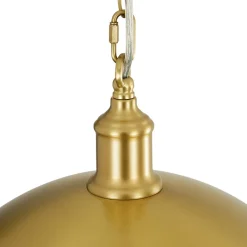 Oversized Vintage Luxe Brass Wide Iron Dome Pendant