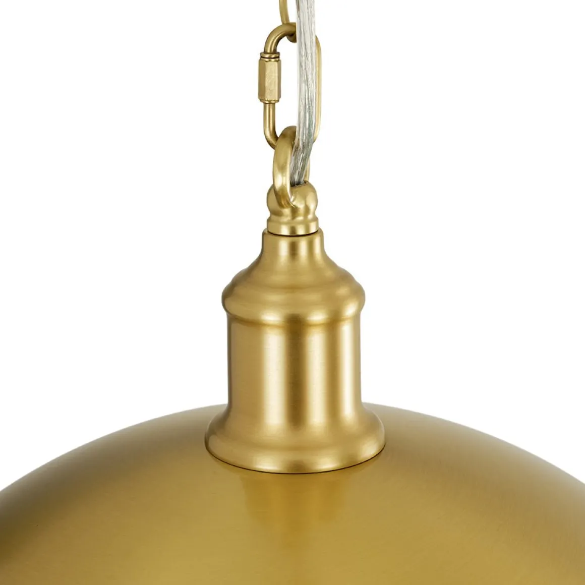 Oversized Vintage Luxe Brass Wide Iron Dome Pendant
