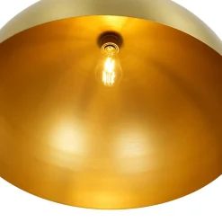 Oversized Vintage Luxe Brass Wide Iron Dome Pendant