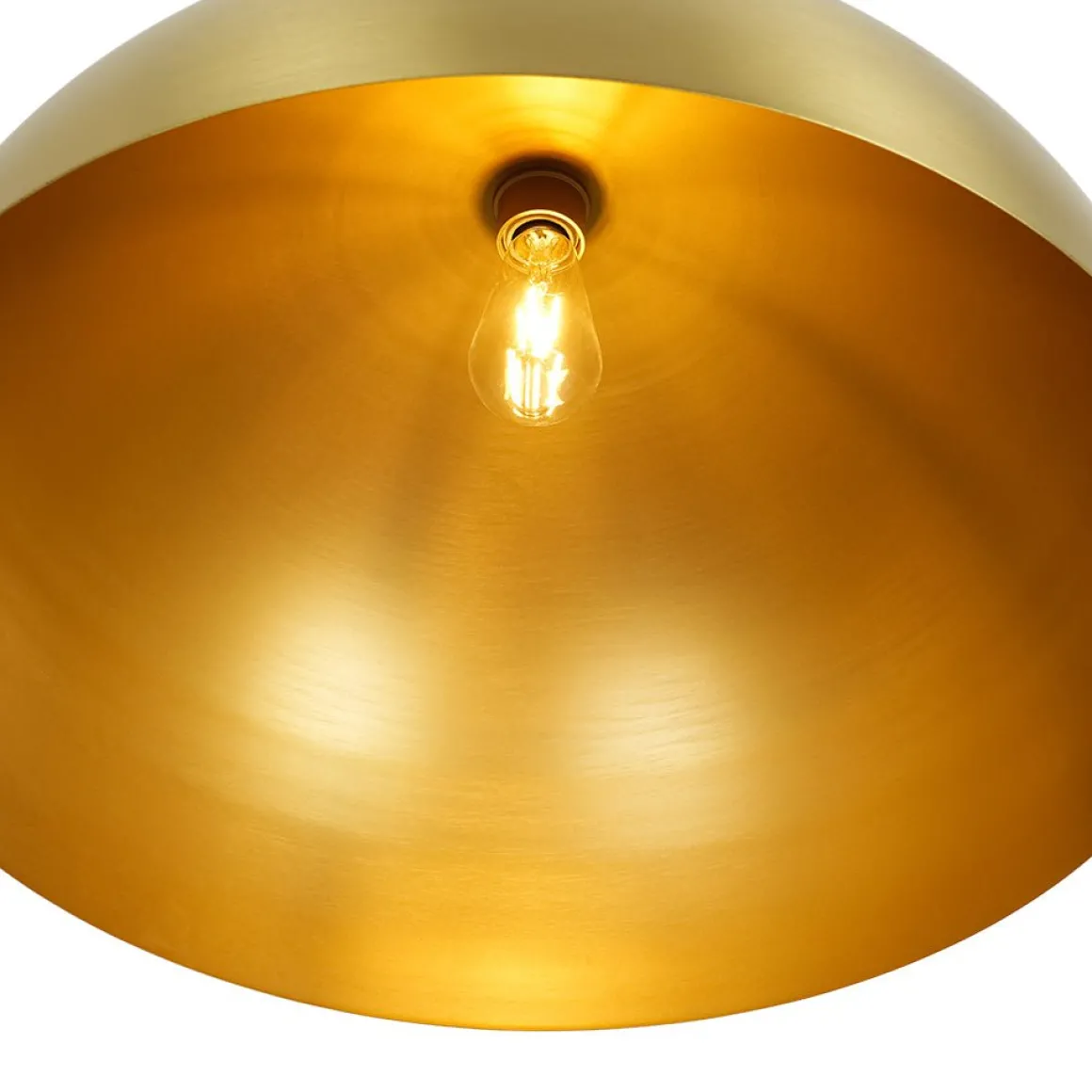 Oversized Vintage Luxe Brass Wide Iron Dome Pendant