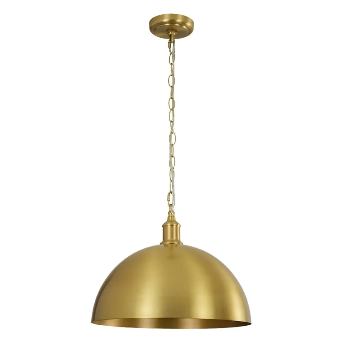 Oversized Vintage Luxe Brass Wide Iron Dome Pendant