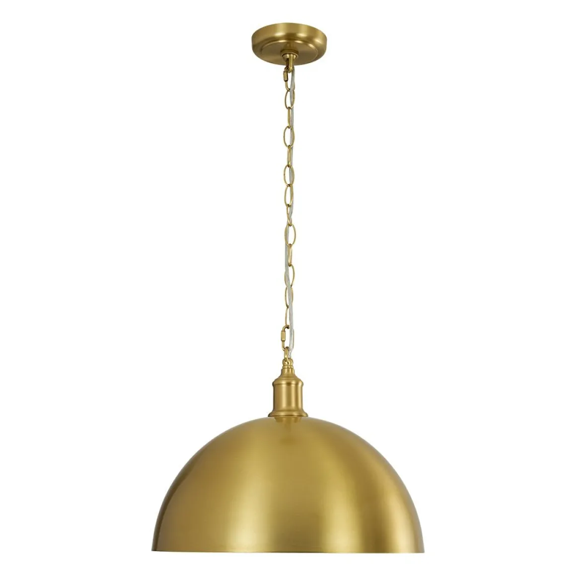 Oversized Vintage Luxe Brass Wide Iron Dome Pendant