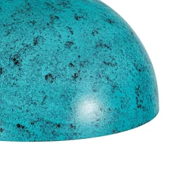 Oxidized Copper Verdigris Turquoise Oversized Dome Pendant