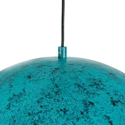 Oxidized Copper Verdigris Turquoise Oversized Dome Pendant