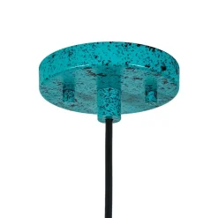 Oxidized Copper Verdigris Turquoise Oversized Dome Pendant
