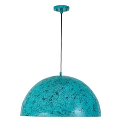 Oxidized Copper Verdigris Turquoise Oversized Dome Pendant