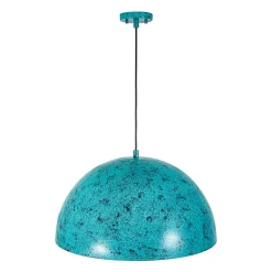 Oxidized Copper Verdigris Turquoise Oversized Dome Pendant