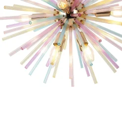 Pop Art Colorful Tube 12-Light Sunburst Chandelier