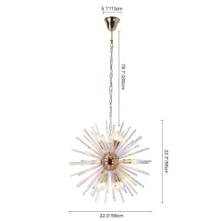 Pop Art Colorful Tube 12-Light Sunburst Chandelier