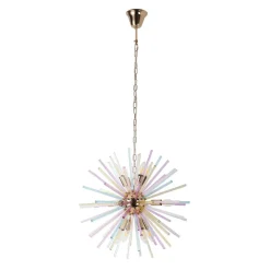 Pop Art Colorful Tube 12-Light Sunburst Chandelier