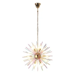 Pop Art Colorful Tube 12-Light Sunburst Chandelier