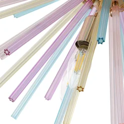 Pop Art Colorful Tube 12-Light Sunburst Chandelier