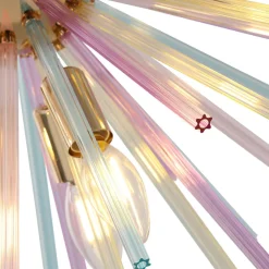 Pop Art Colorful Tube 12-Light Sunburst Chandelier
