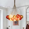 Pop Art Red Orange Hue Cluster Glass Globe Bubble Chandelier