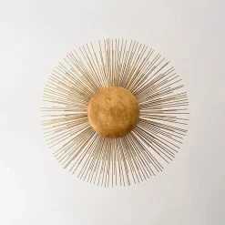 Radiant Luxe Antique Gild Gold Foiled Oversized Sunburst Chandelier