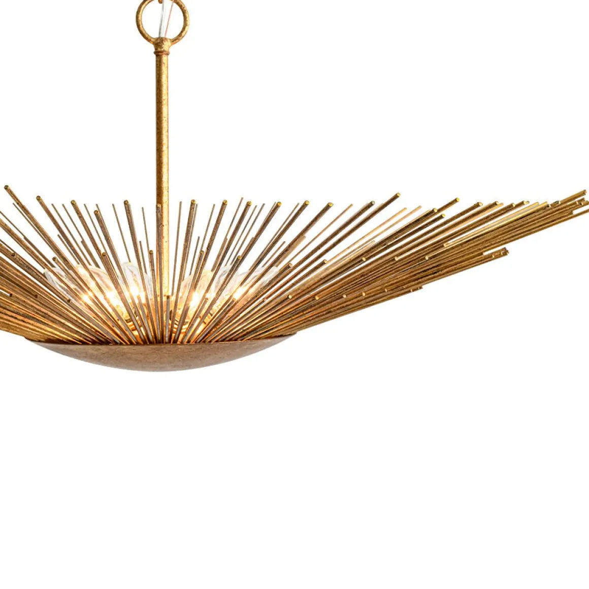 Radiant Luxe Antique Gild Gold Foiled Oversized Sunburst Chandelier